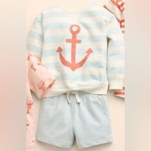 Little Co Lauren Conrad Kids Toddler 2-Piece Anchor Sweatshirt & Short Set Sz 5T